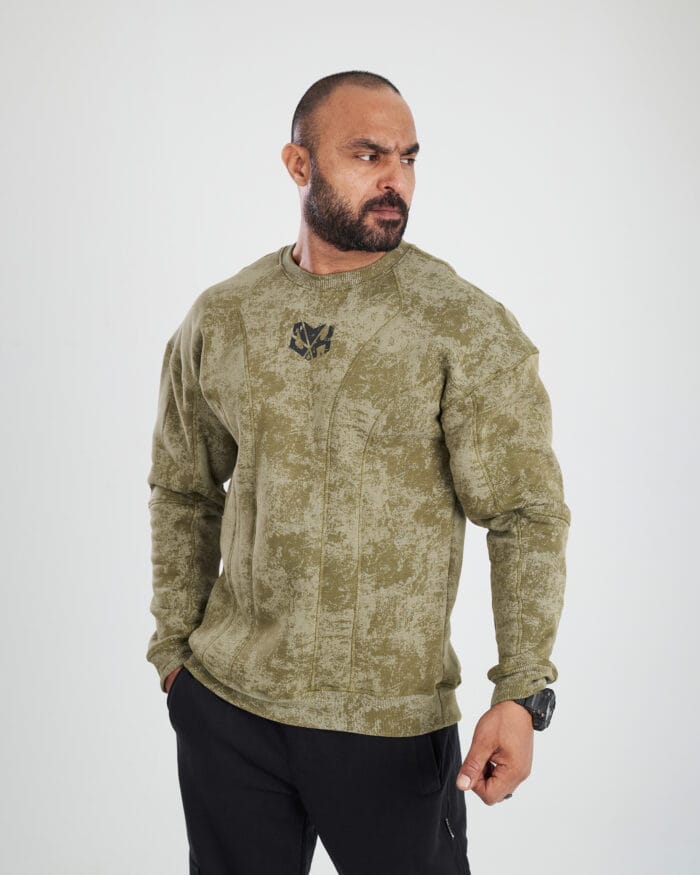 Power Club Sweatshirt Army Green Men’s Gym Sweatshirts Egypt Oxygen Gym Wear Sweatshirts